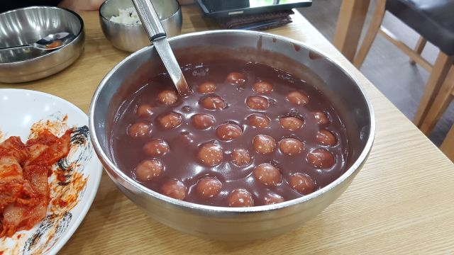 명품상무팥죽 매장 방문 후 남겨주신 고객 리뷰 사진입니다.